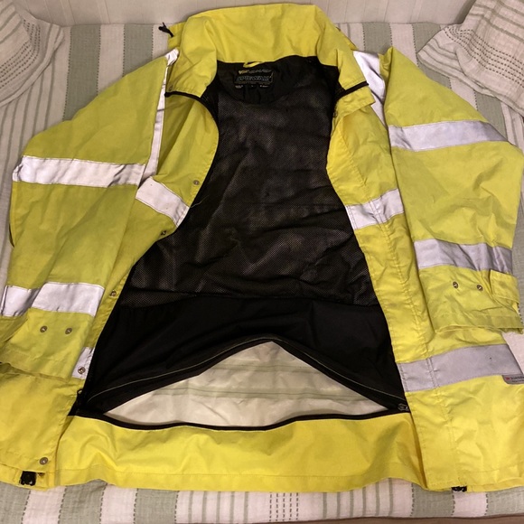 Rain Jacket Hi Viz Safety Men’s Large High Visibility Garment Class 3 - Picture 8 of 10